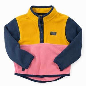 Eddie Bauer Color Block Fleece Snap Front Pullover